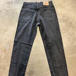 Levi's 550 Relaxed Fit Tapered Leg Black Denim Jeans Men's 36x34